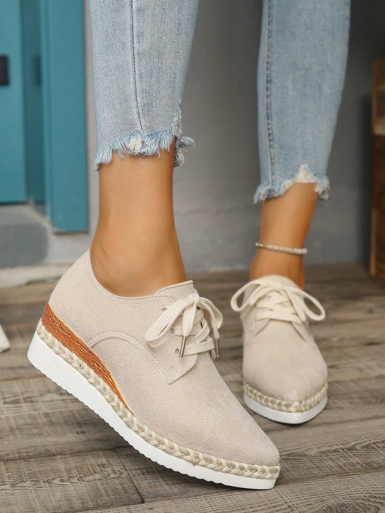 In Beige Women Wedges & Flatform