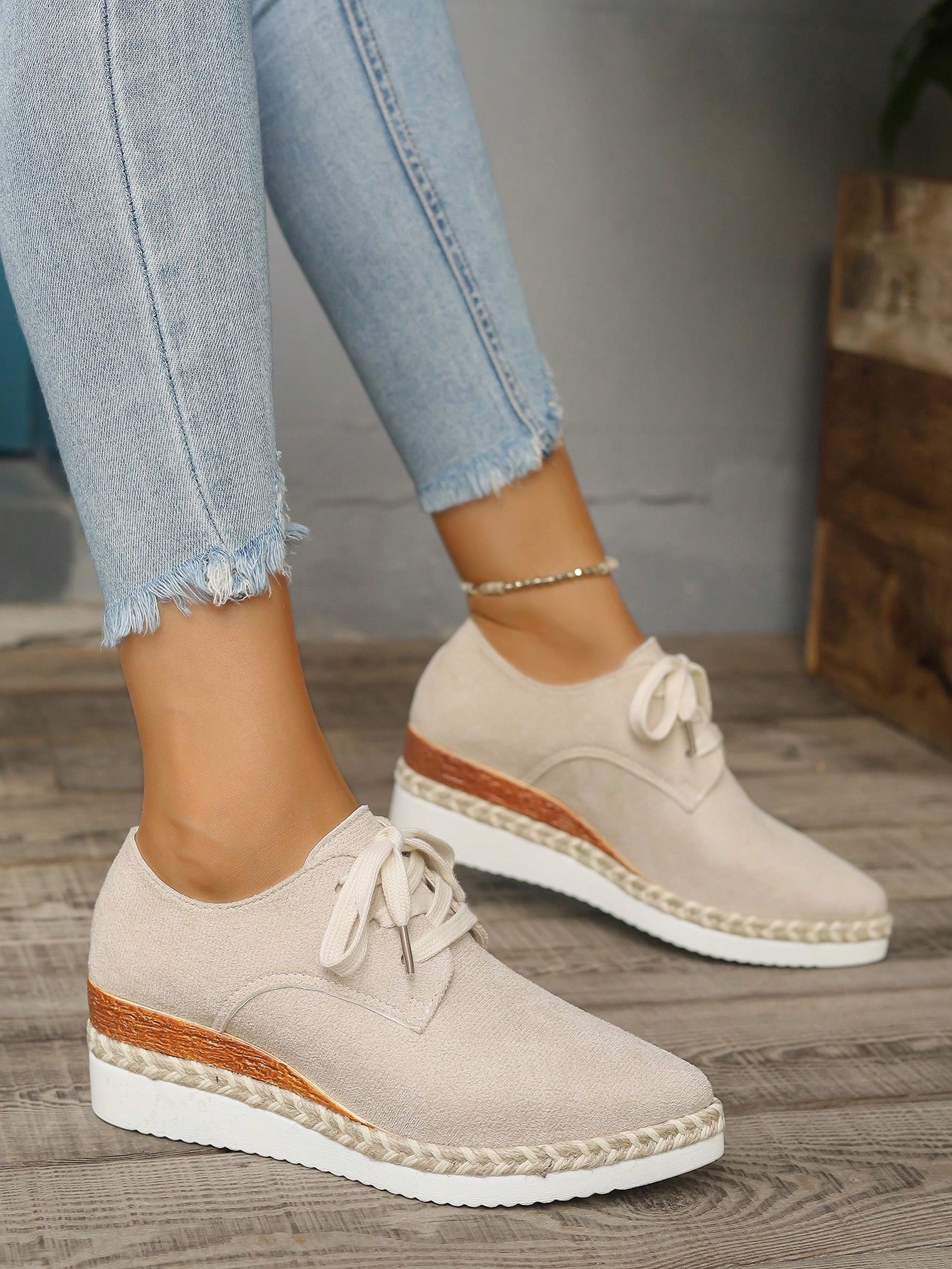 In Beige Women Wedges & Flatform