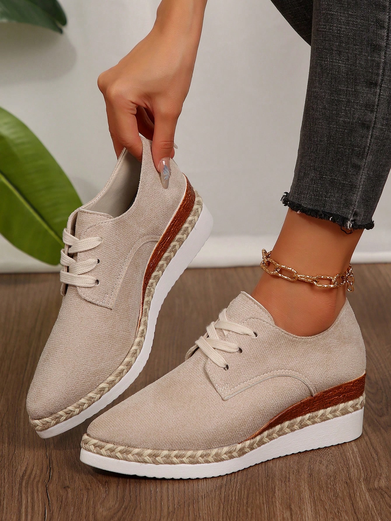 In Beige Women Wedges & Flatform