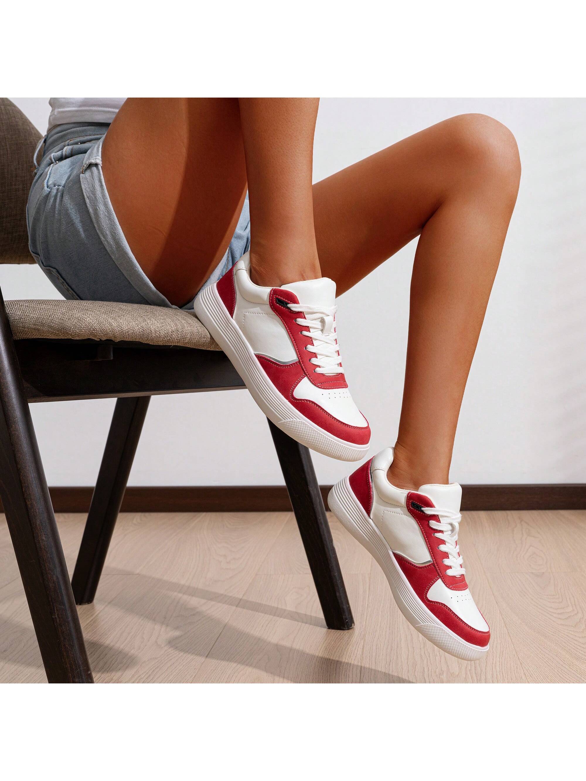 In Red and White Women Shoes