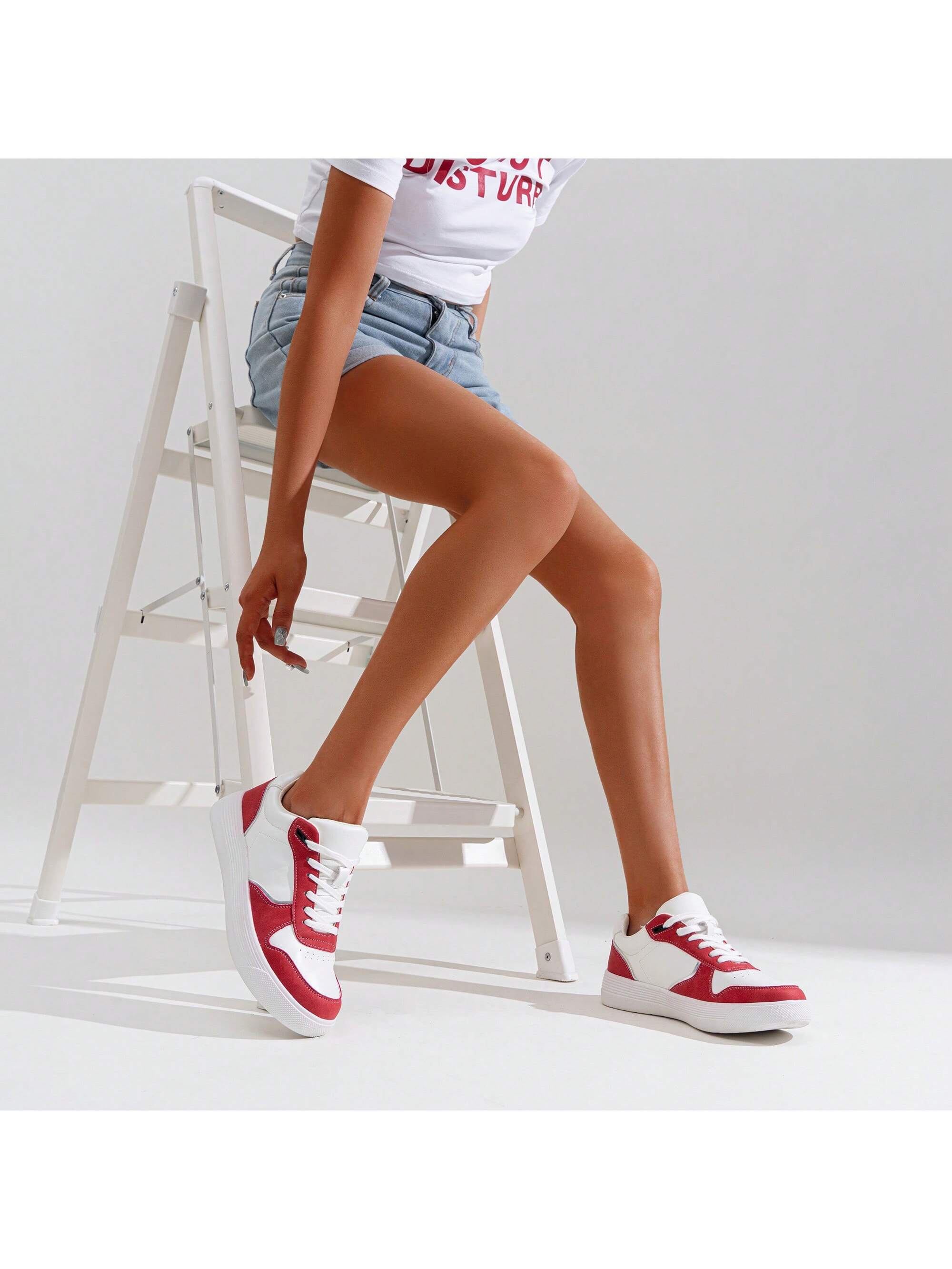 In Red and White Women Shoes