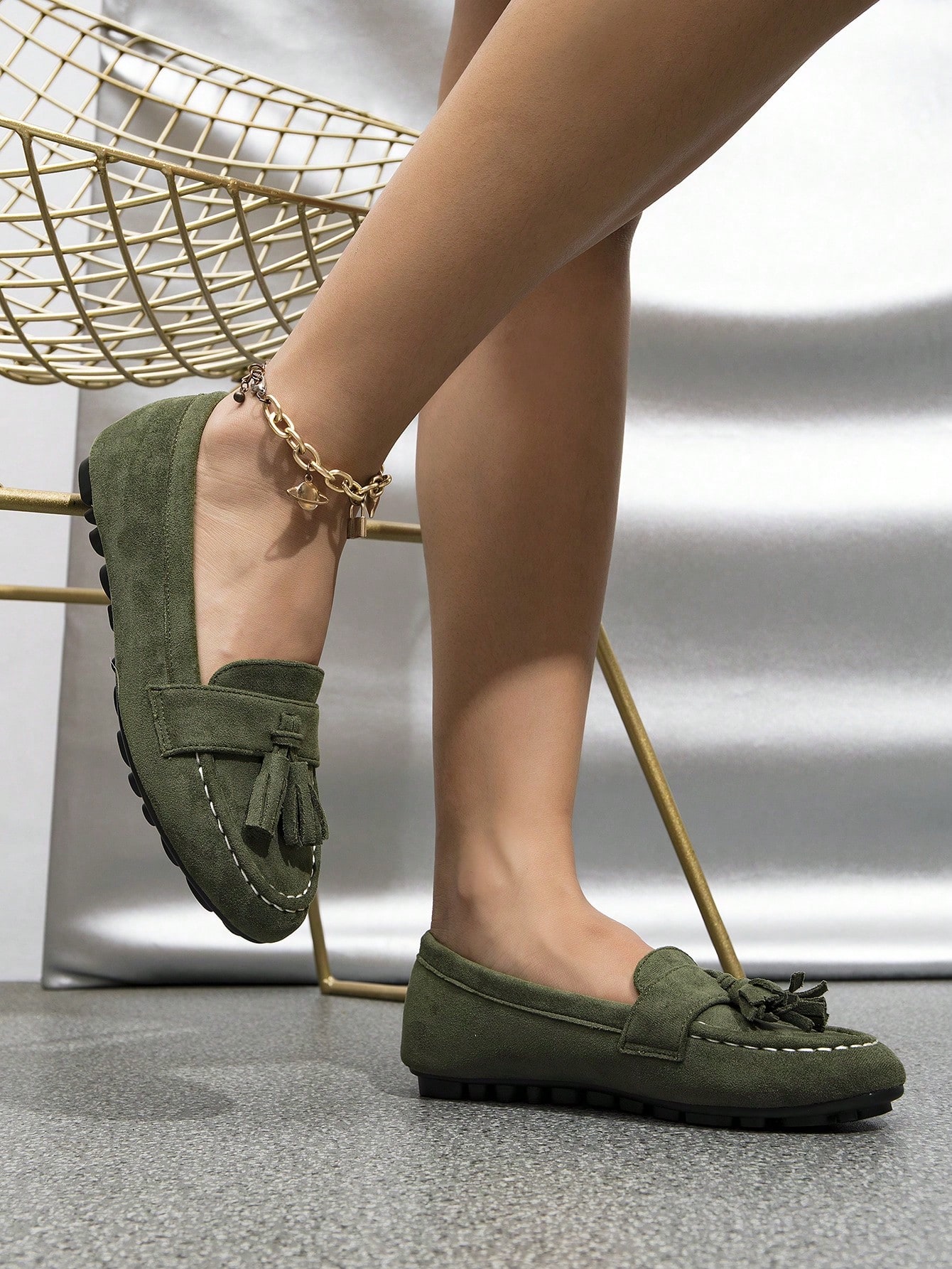 In Olive Green Women Shoes