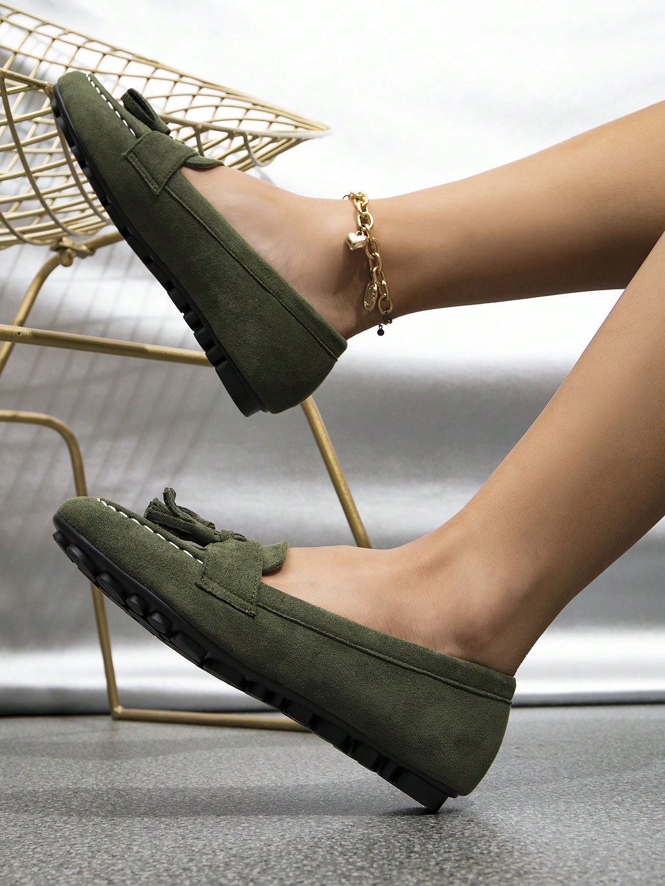 In Olive Green Women Shoes