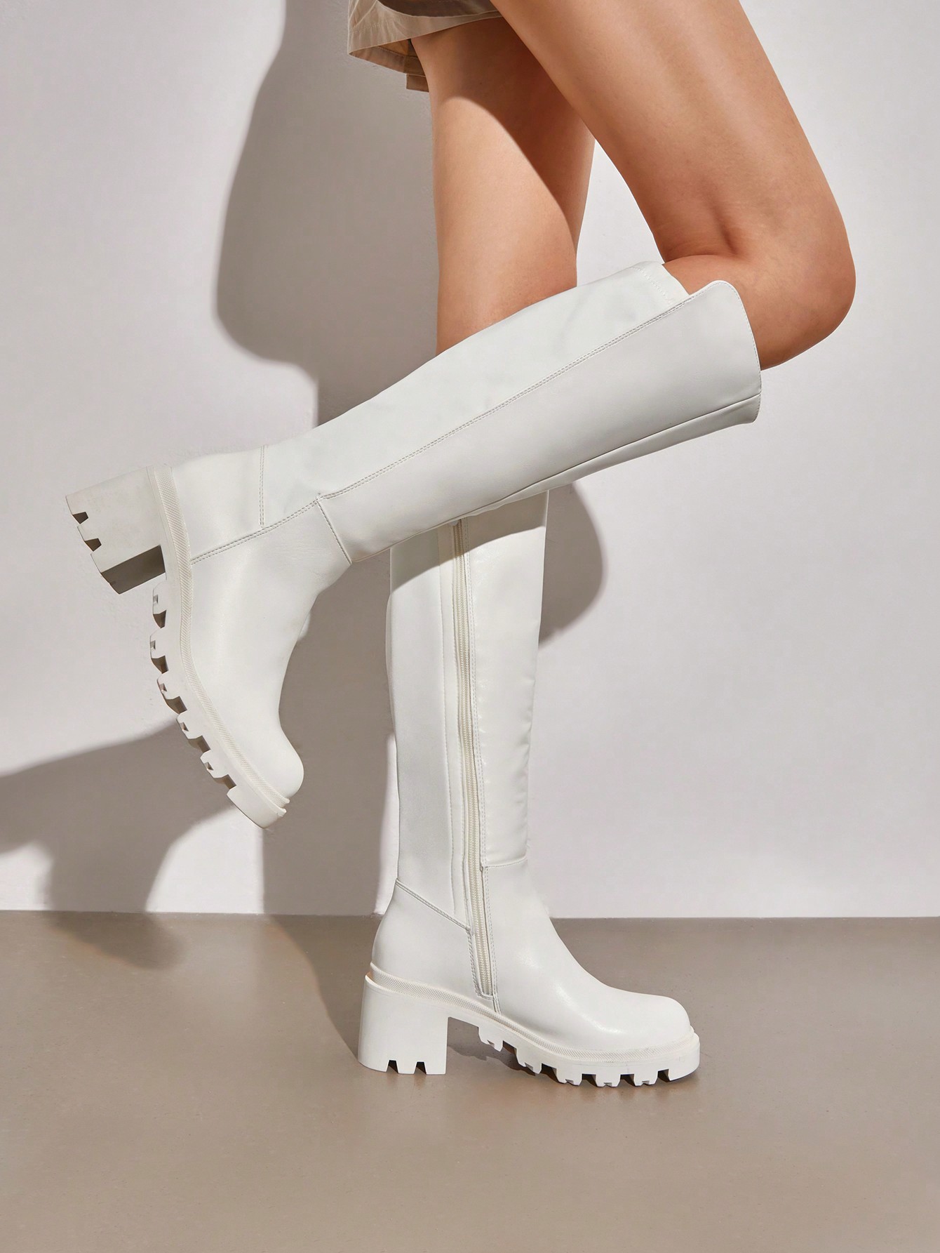 In White Women Knee-High Boots