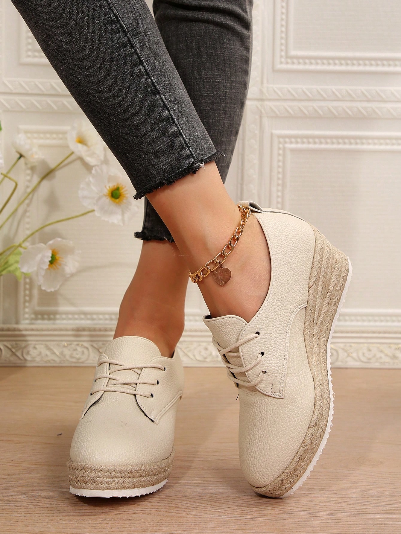 In Beige Women Wedges & Flatform