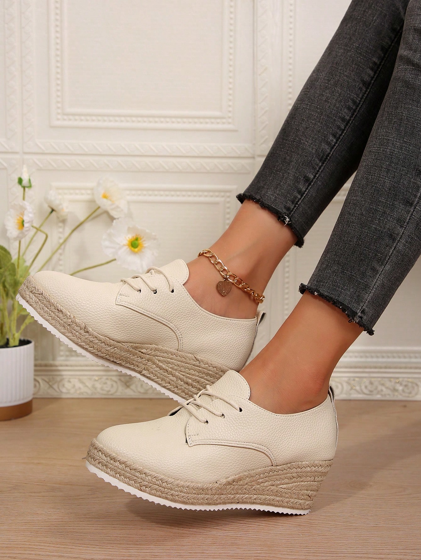 In Beige Women Wedges & Flatform