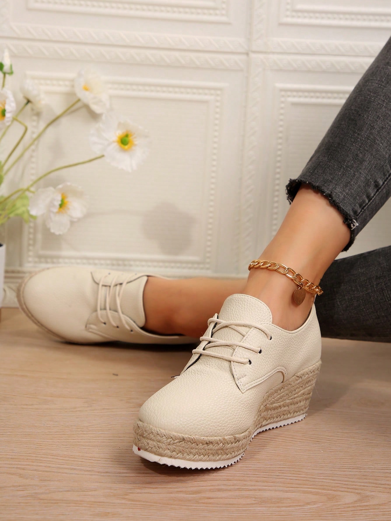 In Beige Women Wedges & Flatform