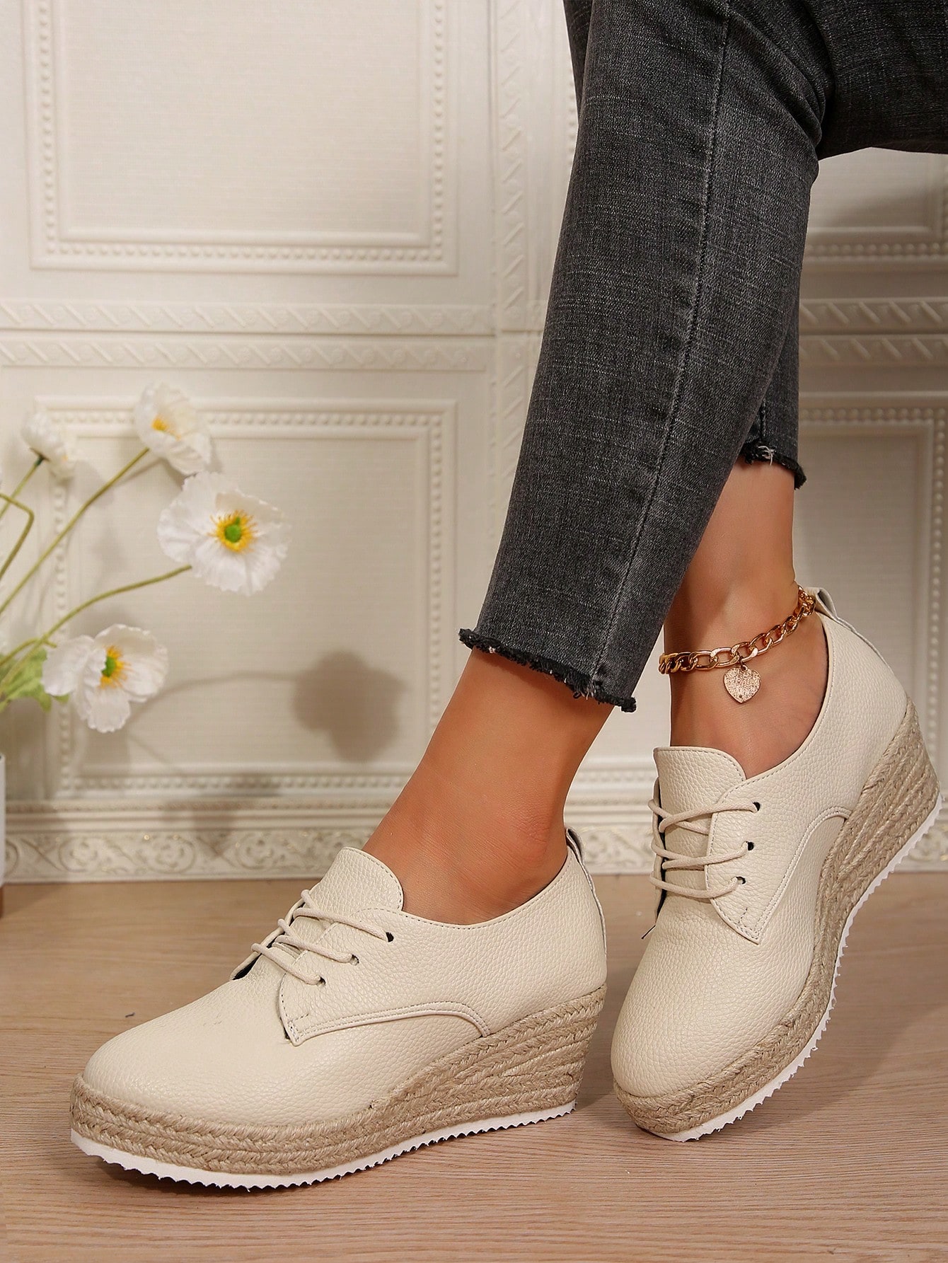 In Beige Women Wedges & Flatform