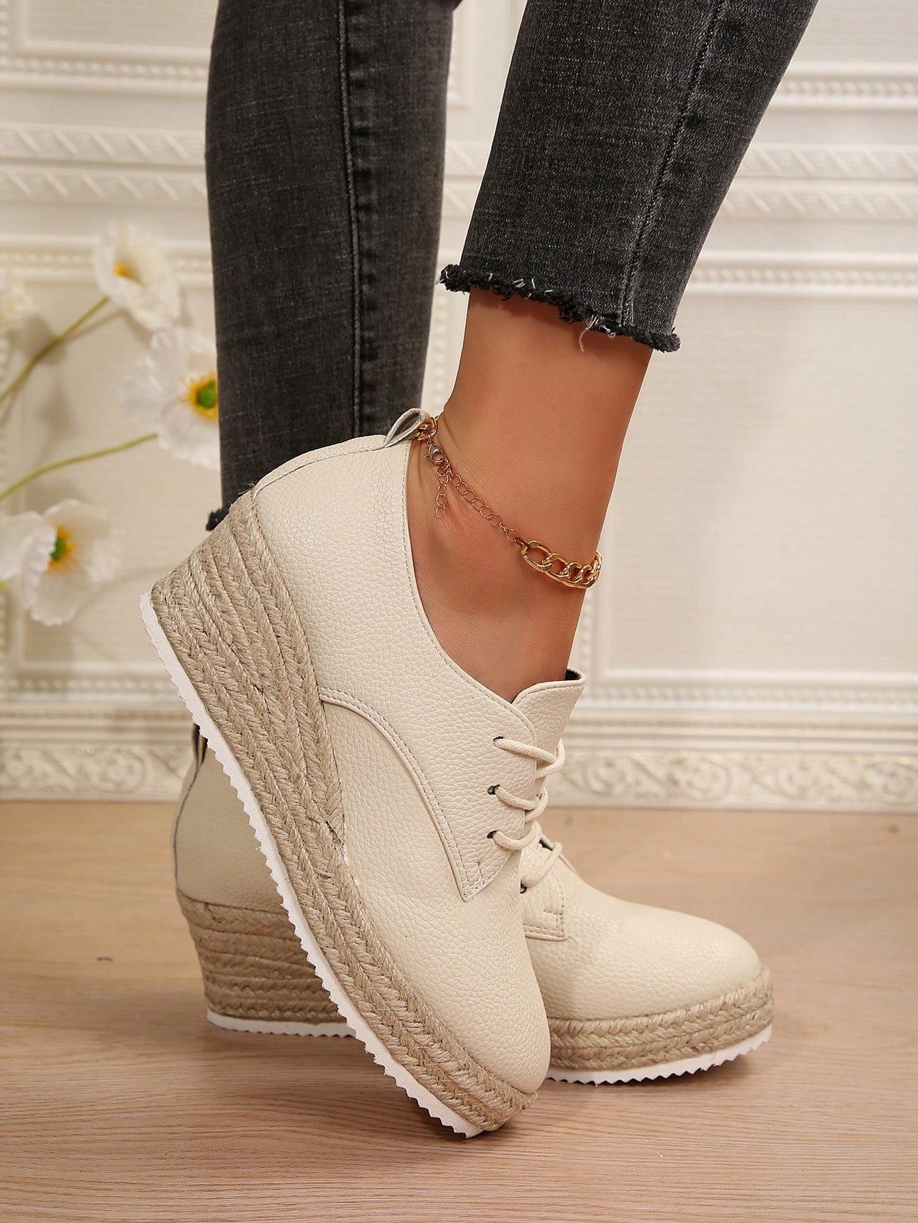 In Beige Women Wedges & Flatform