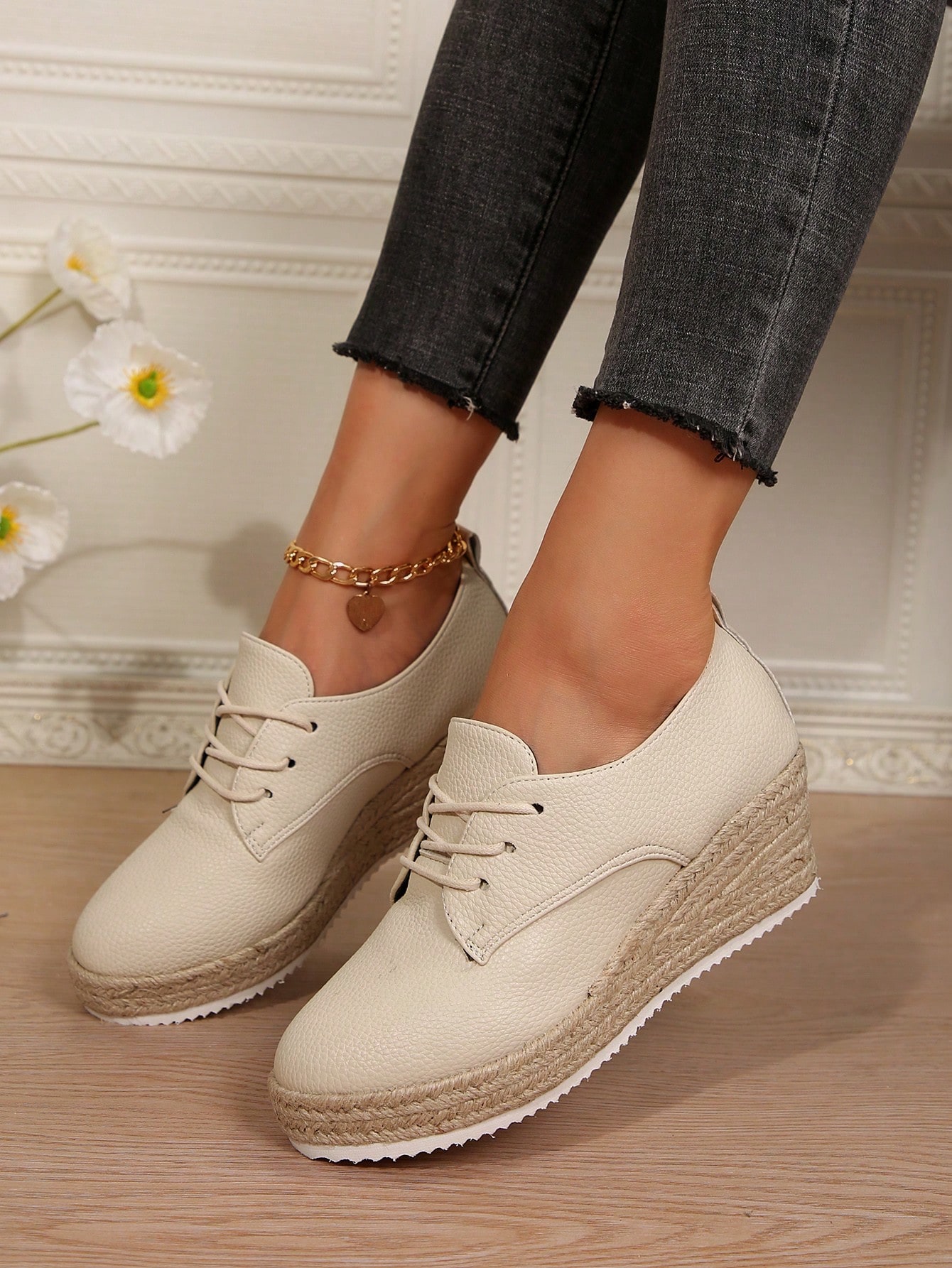 In Beige Women Wedges & Flatform