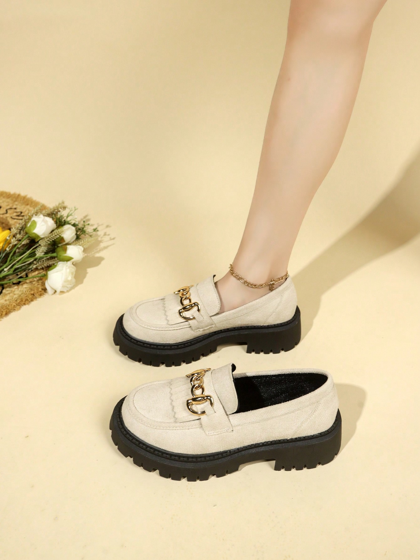 In Beige Women Wedges & Flatform