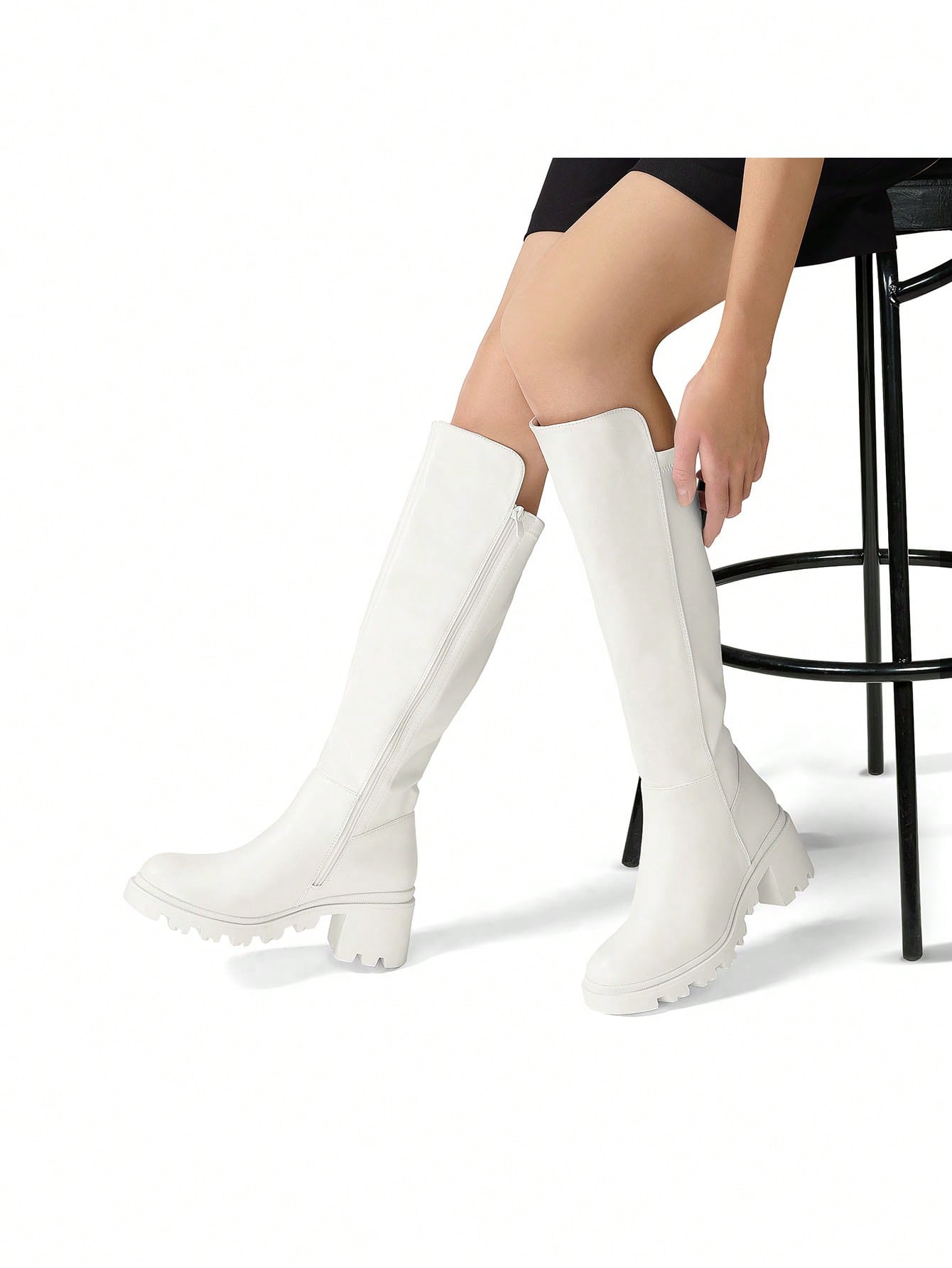 In White Women Knee-High Boots