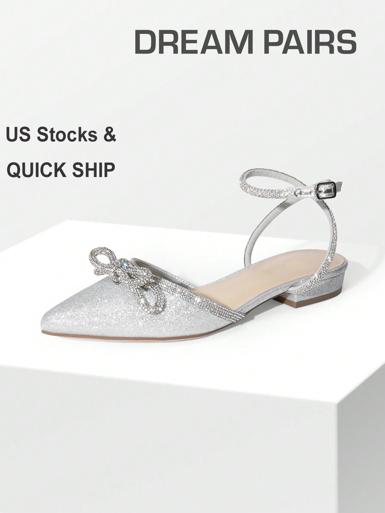 In Silver Women Flats