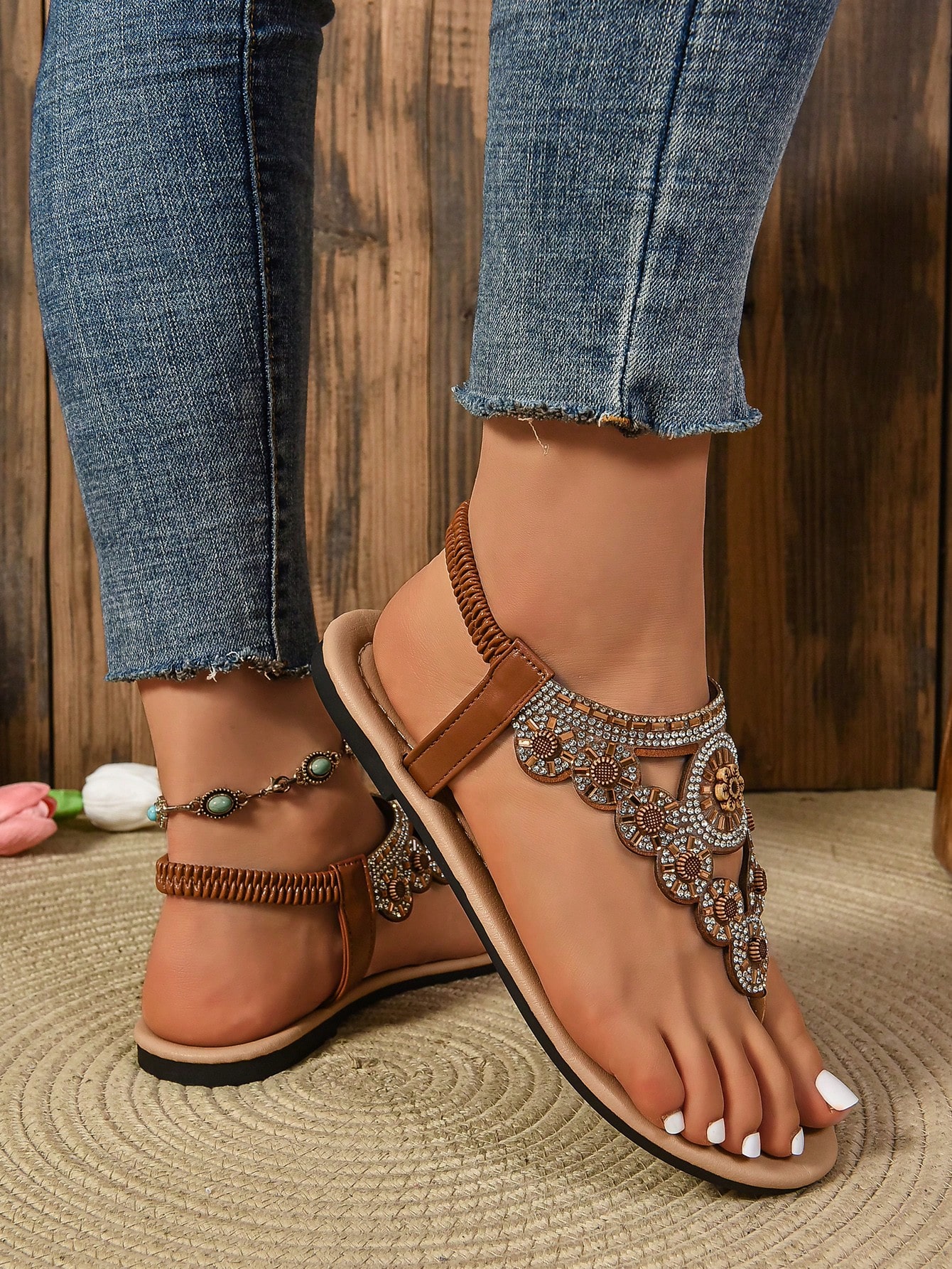 In Brown Women Flip-Flops