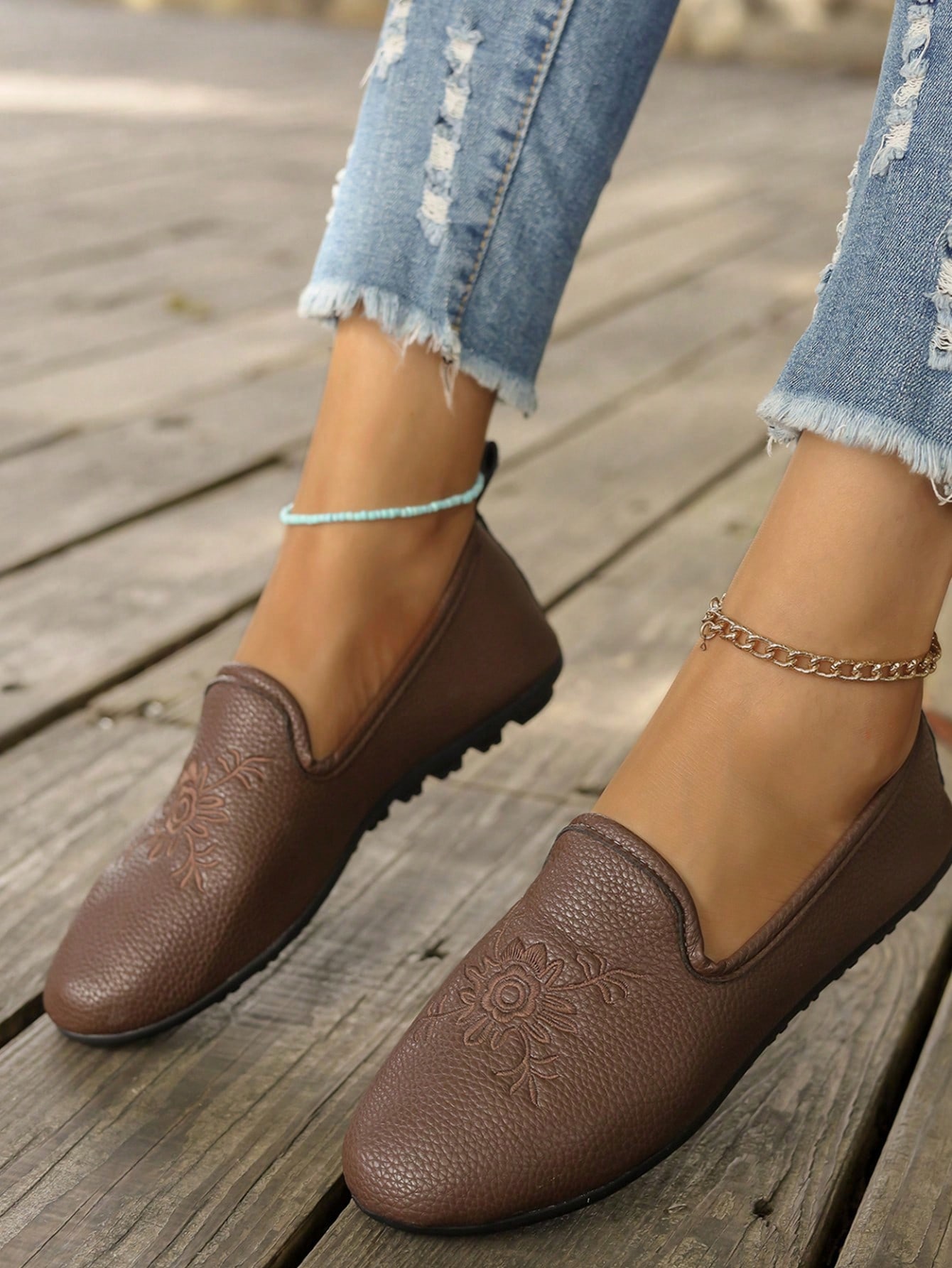 In Coffee Brown Women Flats