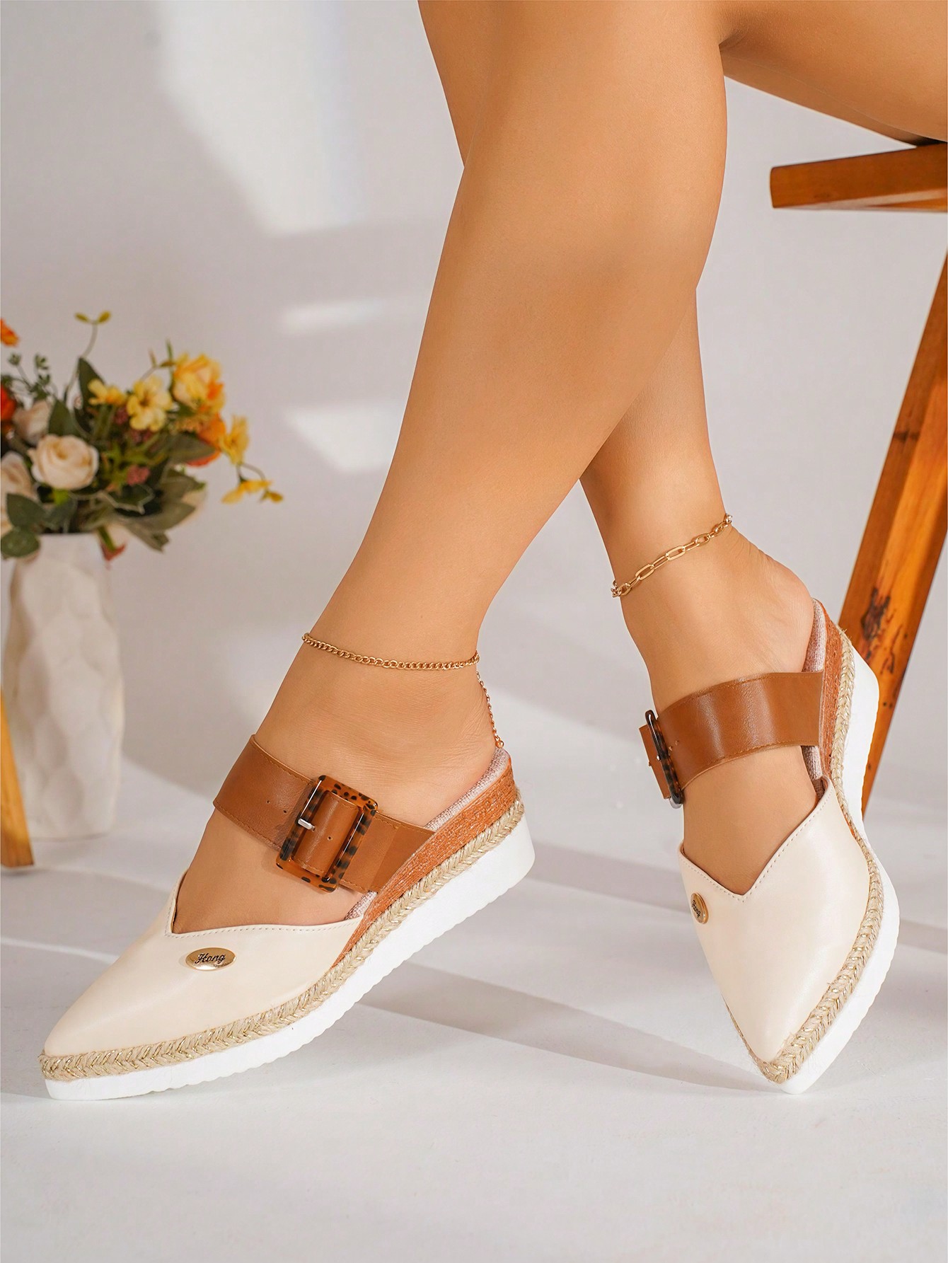 In Beige Women Wedges & Flatform