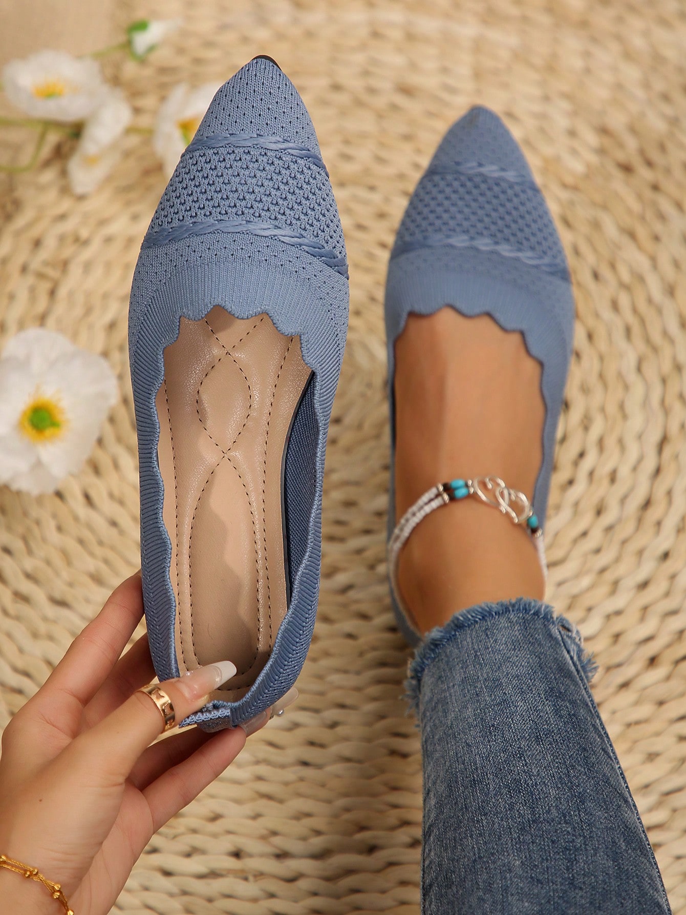 In Baby Blue Women Flats