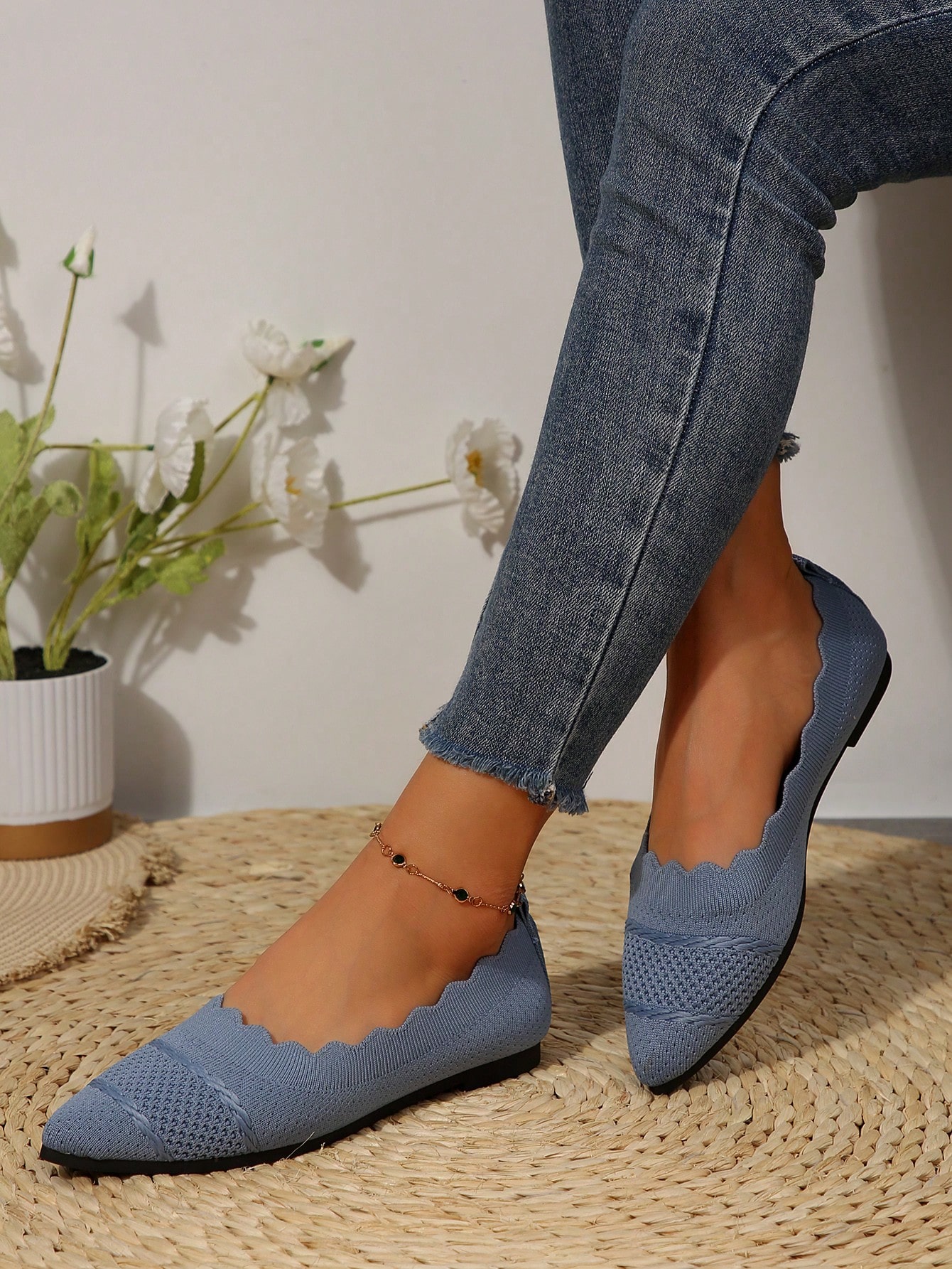 In Baby Blue Women Flats