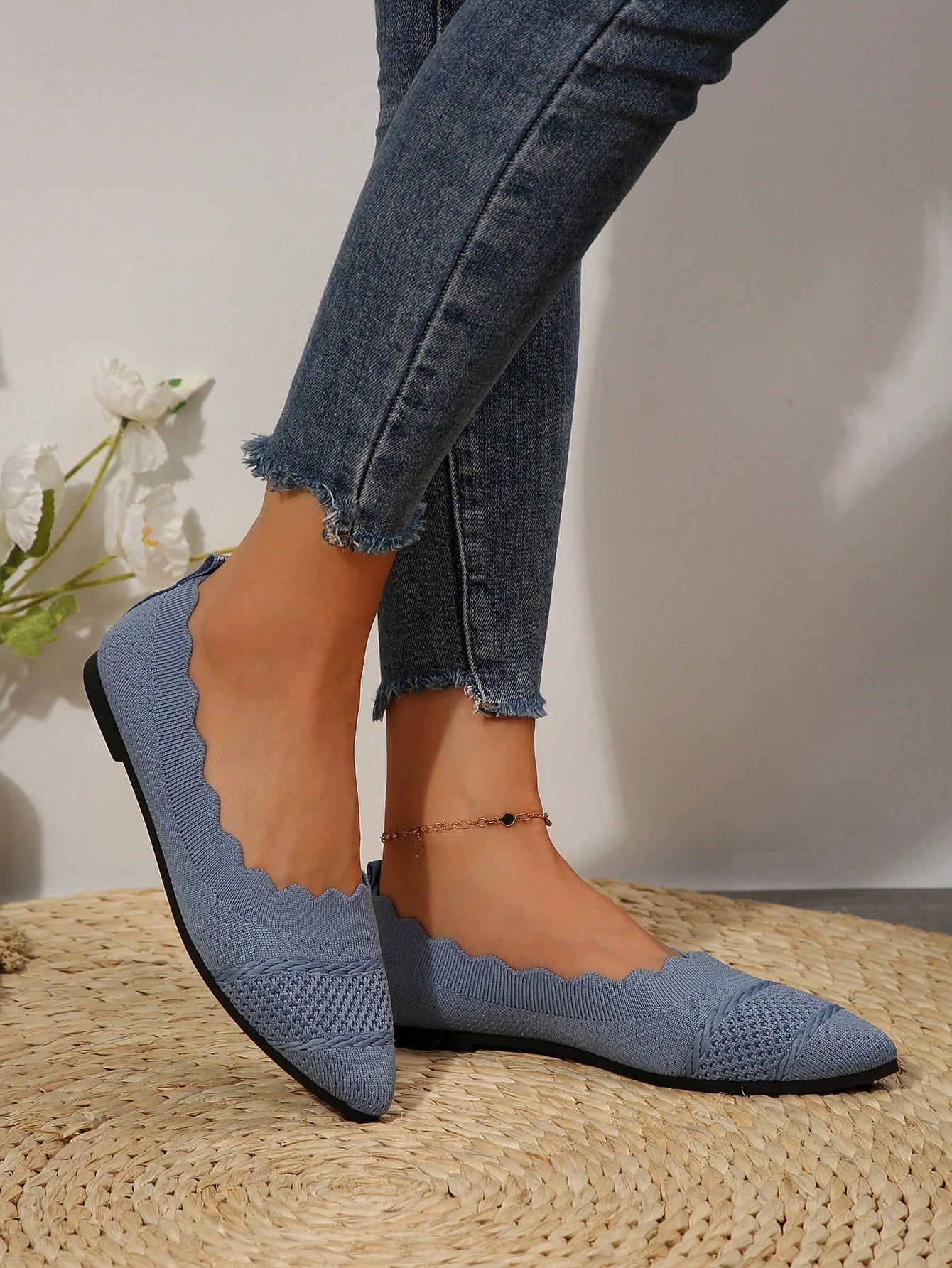 In Baby Blue Women Flats