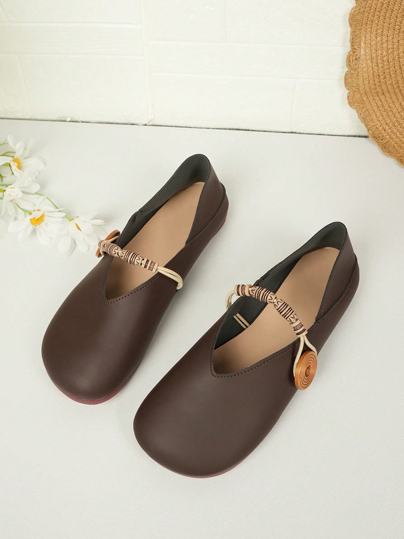 In Burgundy Women Flats