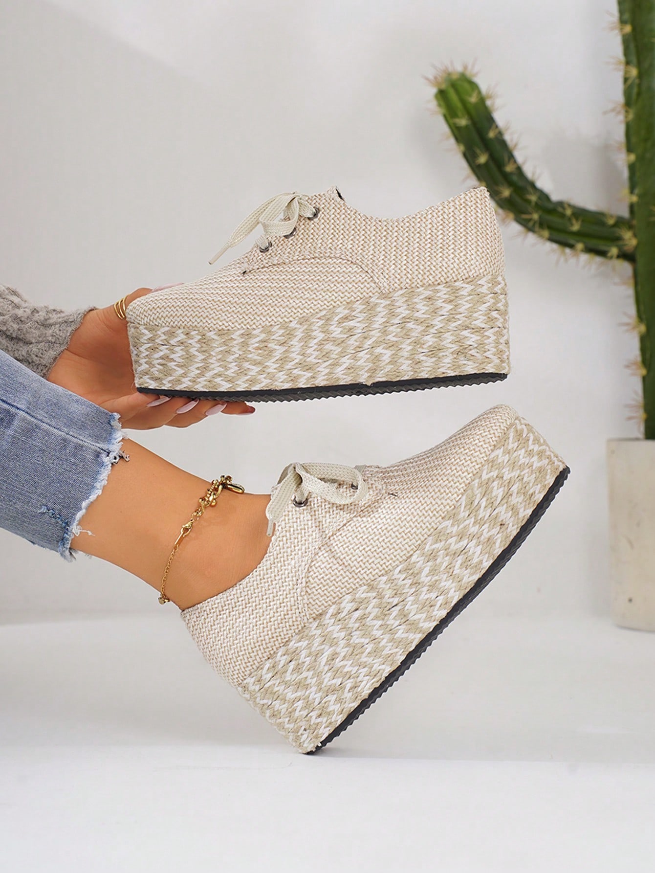 In Beige Women Wedges & Flatform