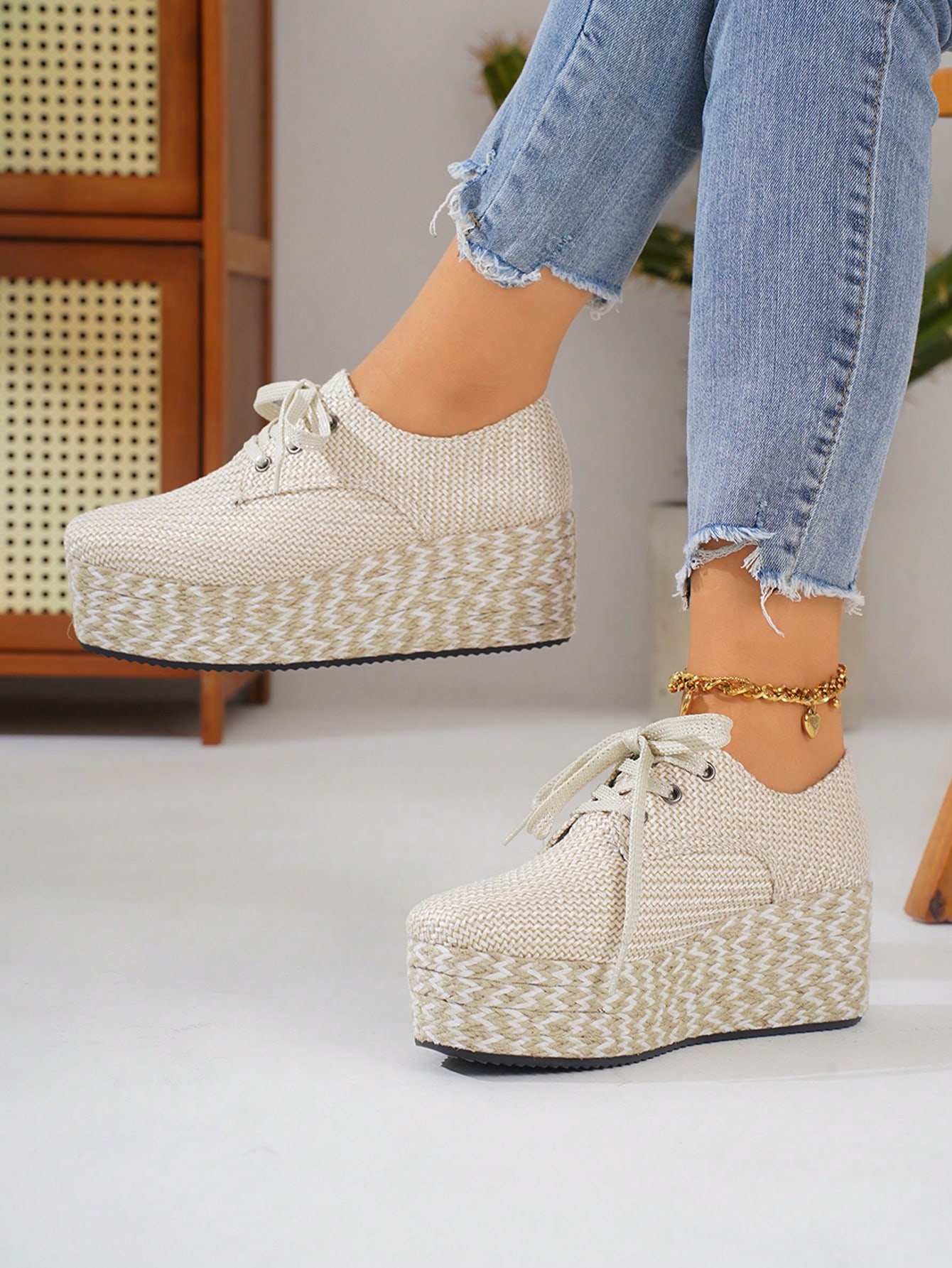 In Beige Women Wedges & Flatform