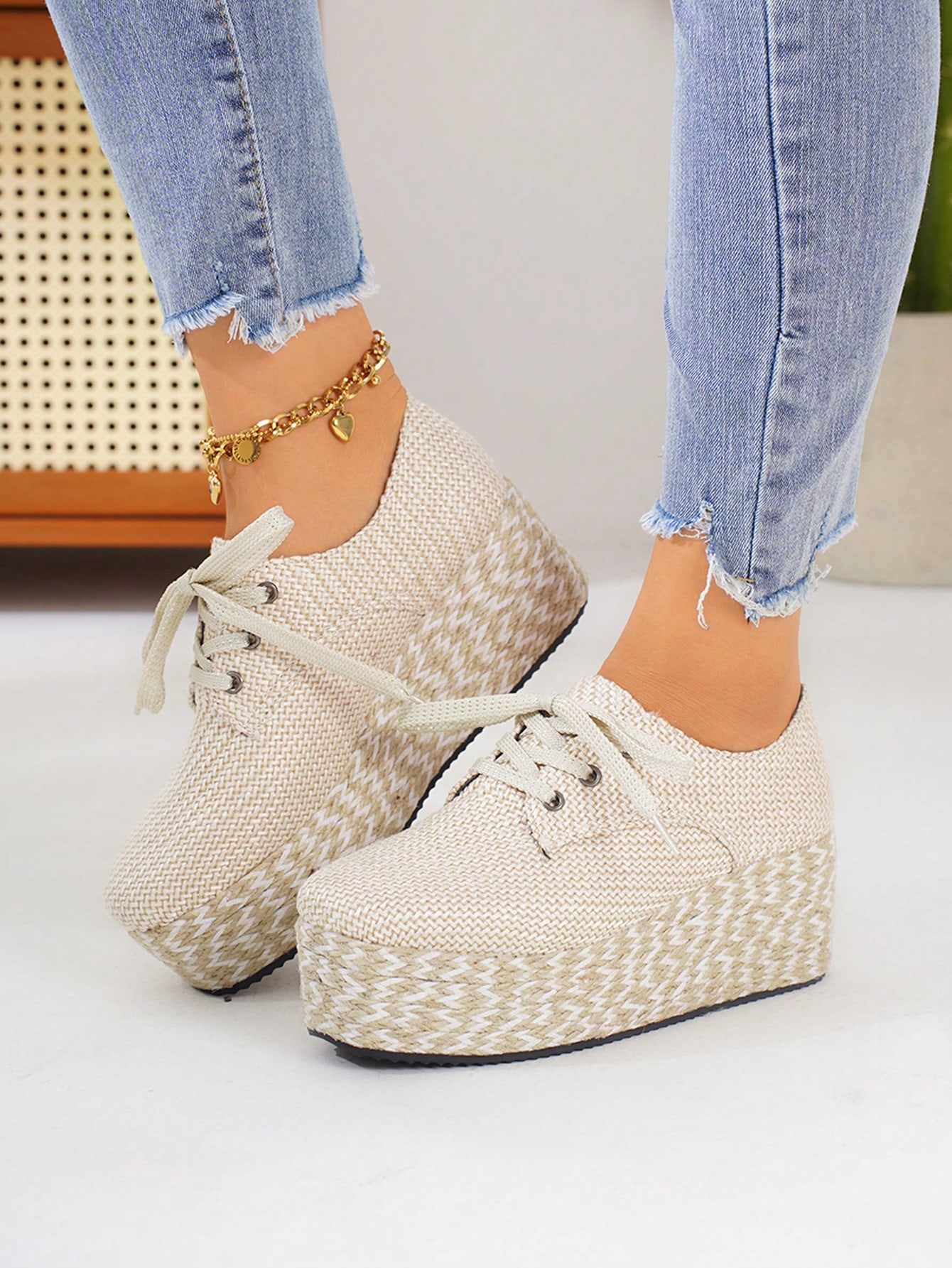 In Beige Women Wedges & Flatform