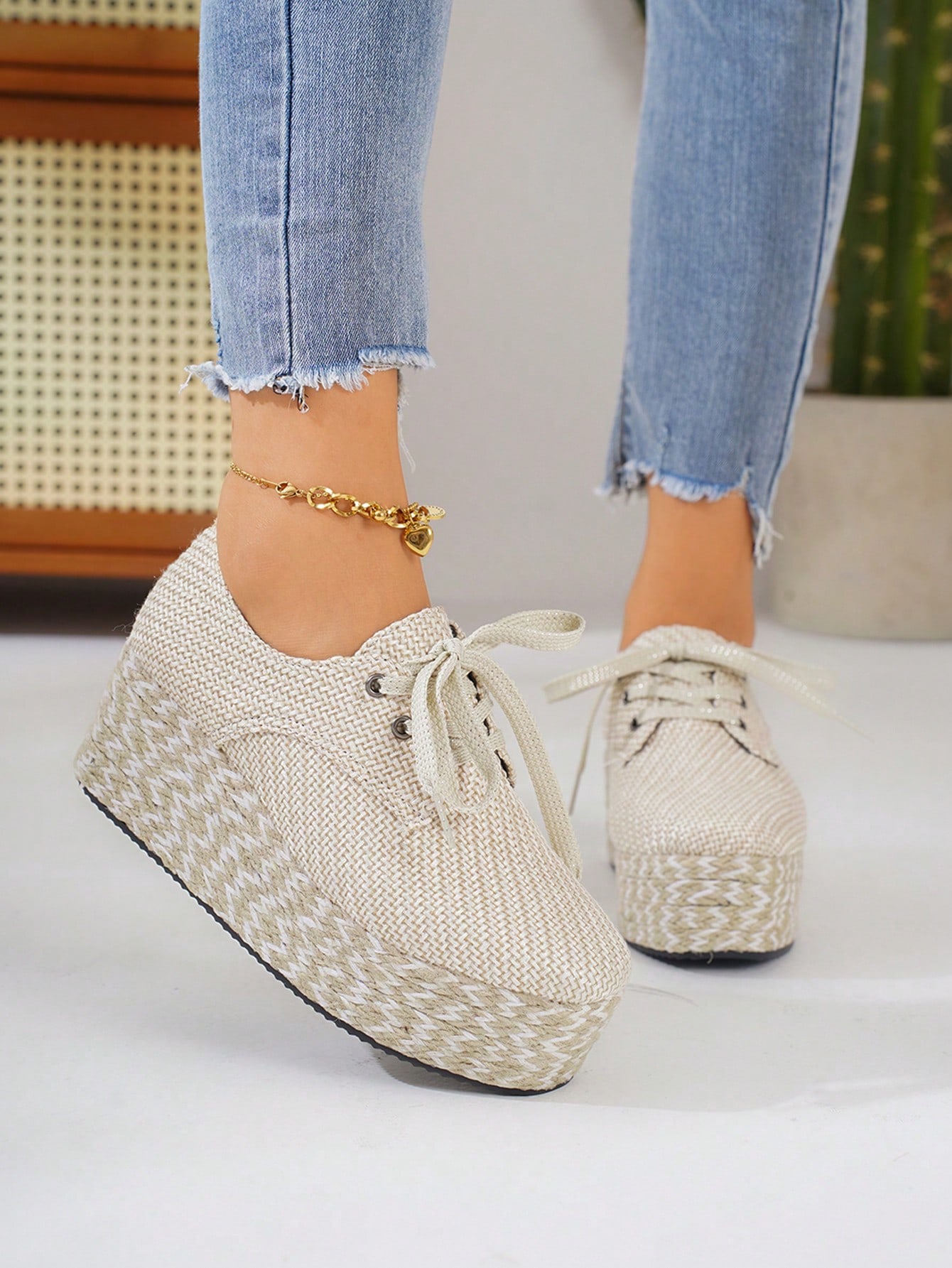 In Beige Women Wedges & Flatform