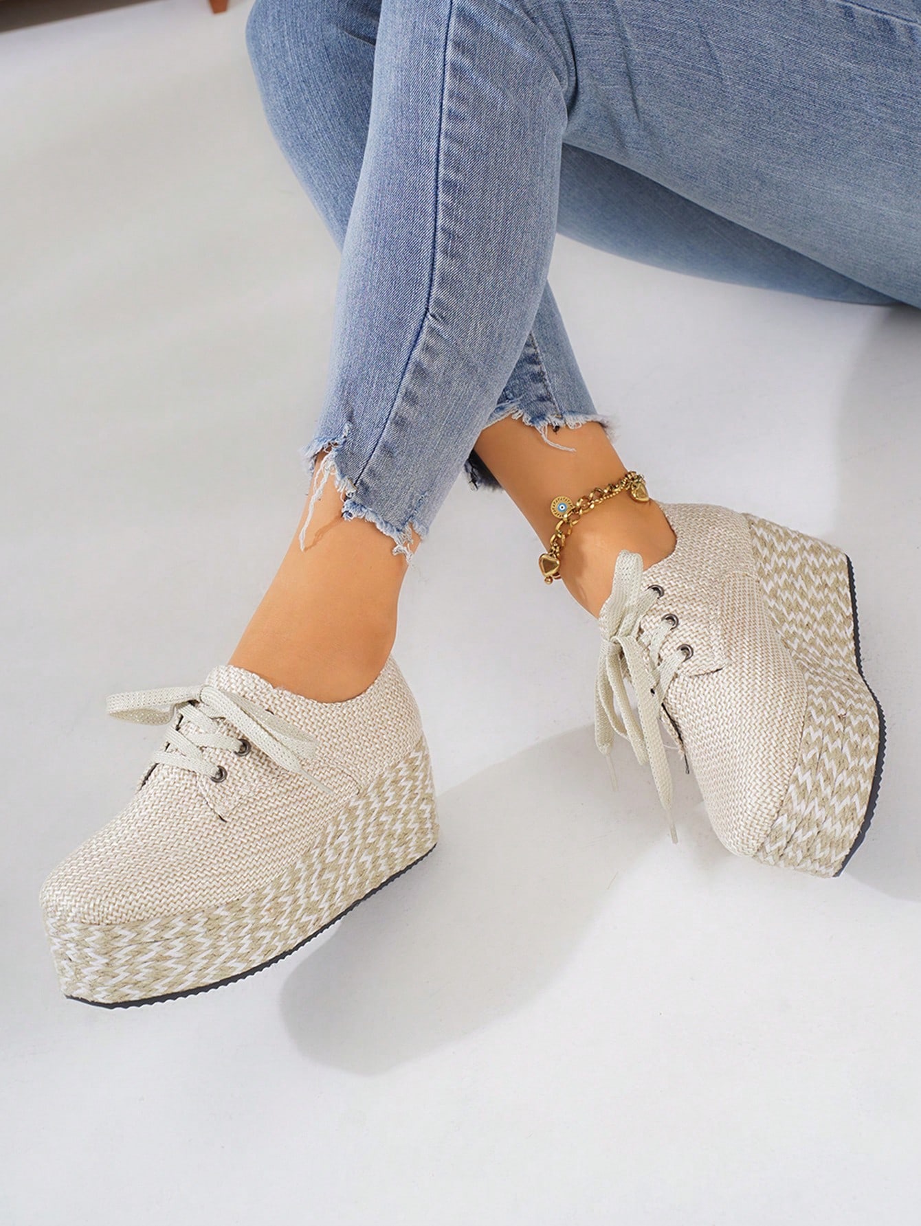 In Beige Women Wedges & Flatform