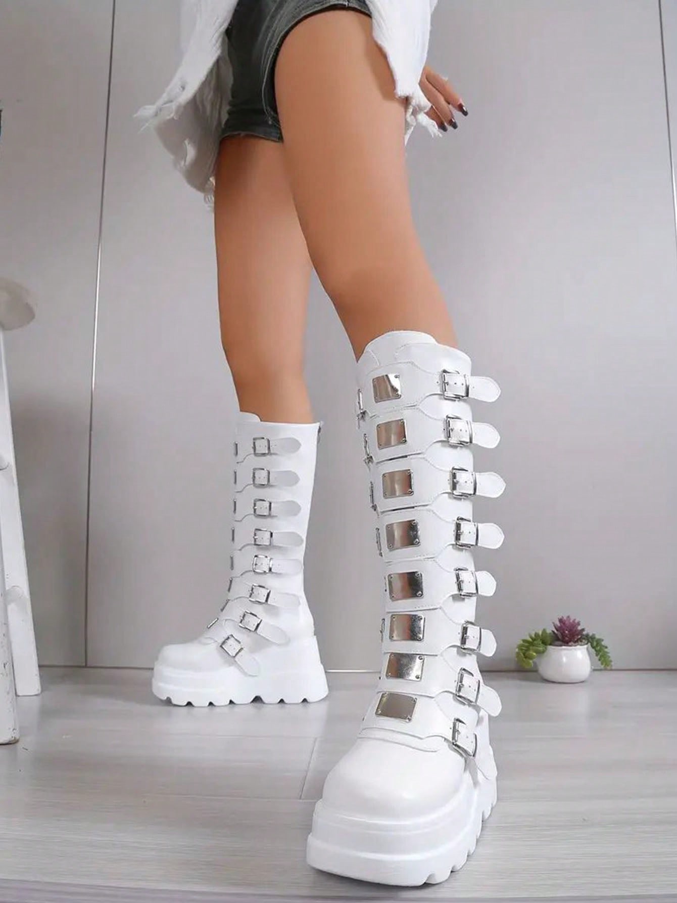 In White Women Knee-High Boots