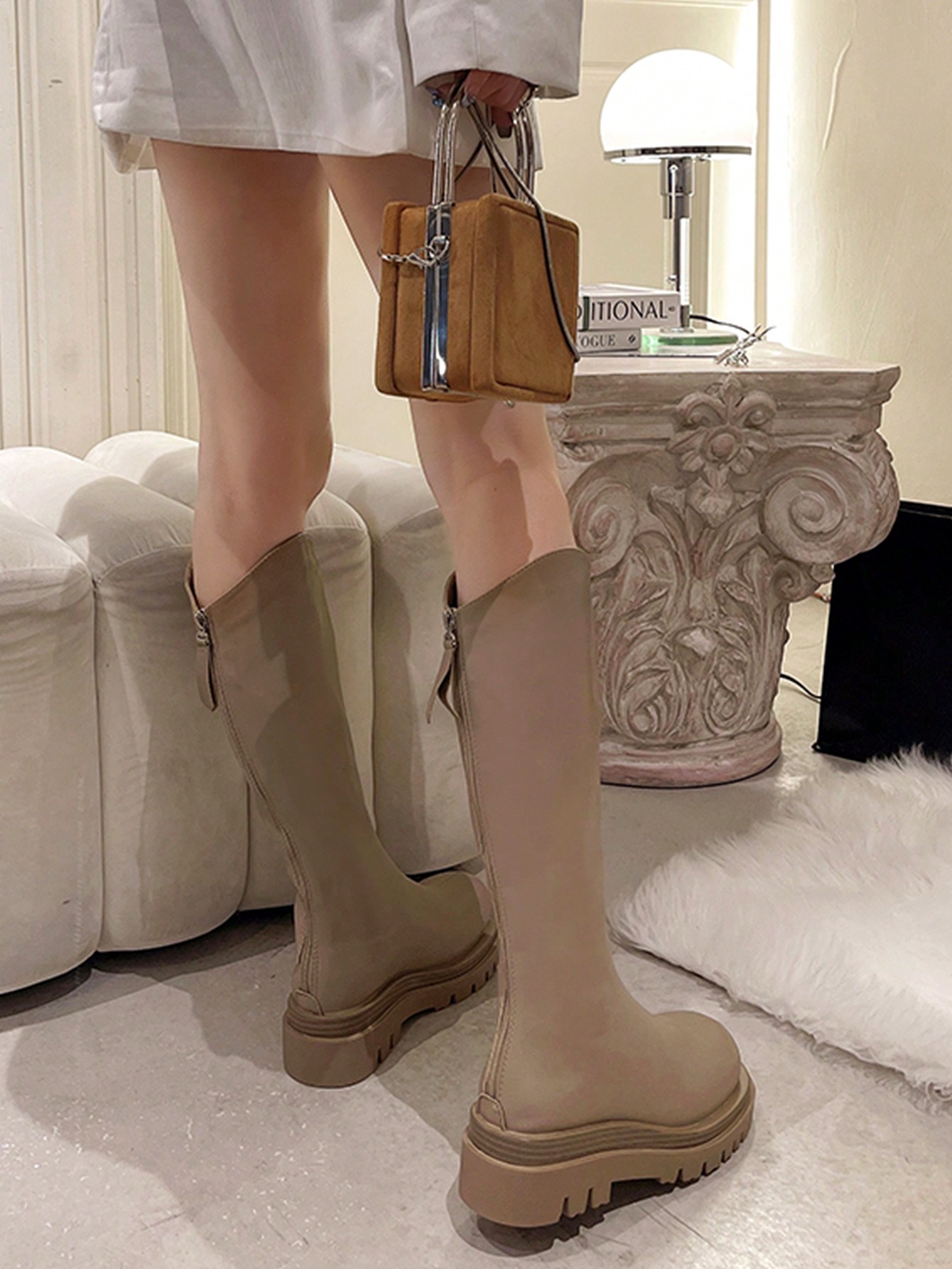 In Khaki Women Fashion Boots