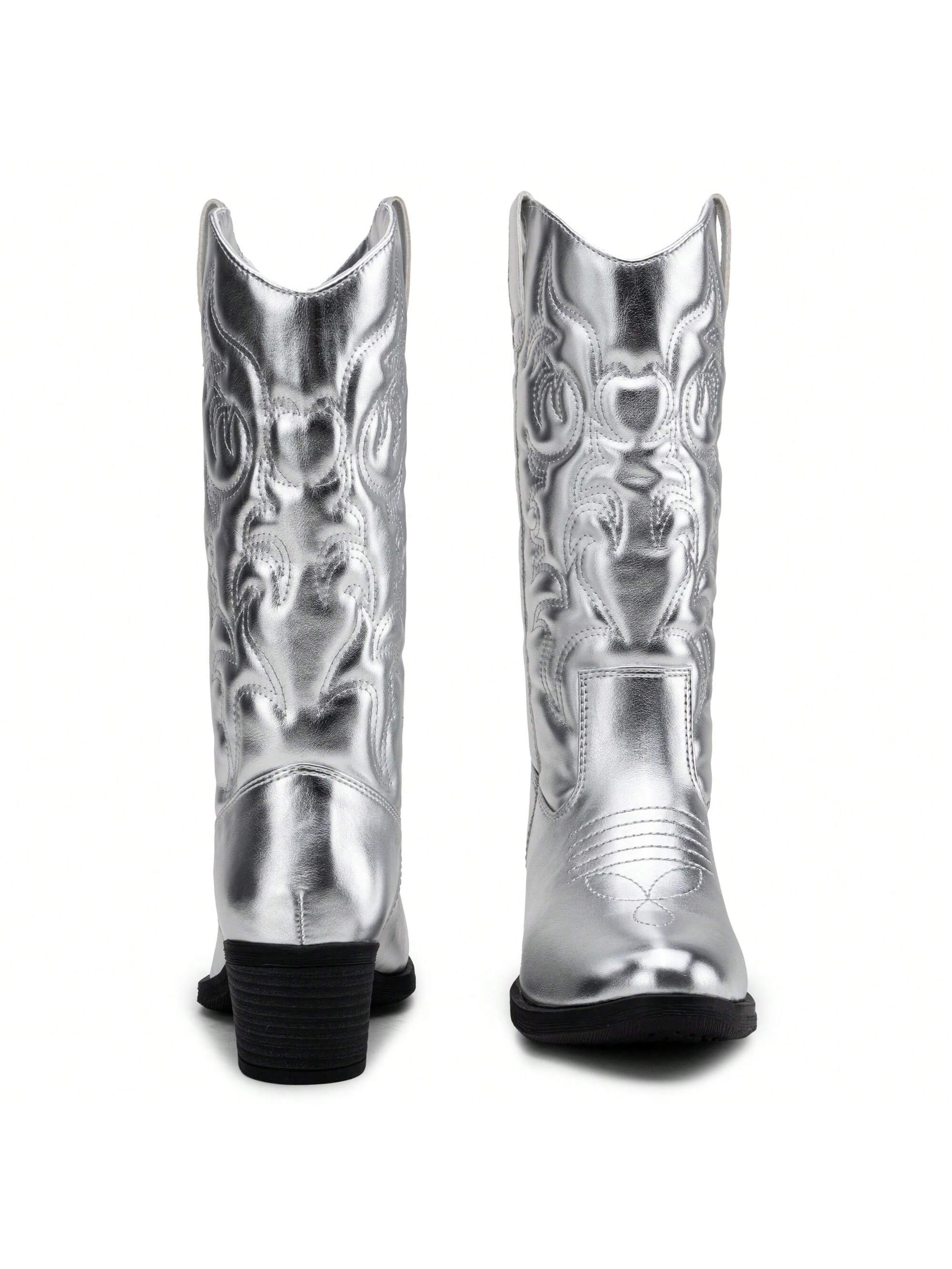 In Silver Women Fashion Boots