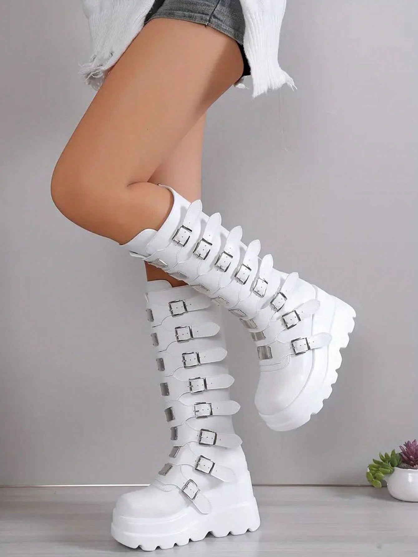 In White Women Knee-High Boots