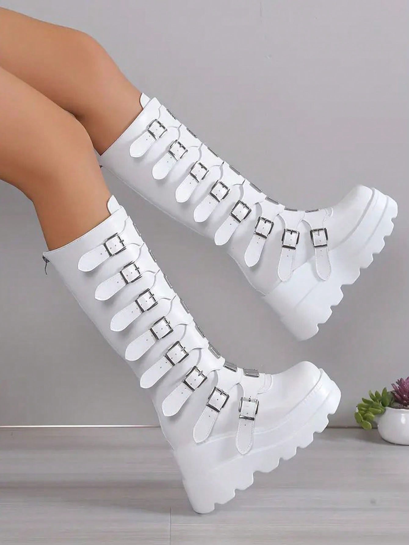 In White Women Knee-High Boots