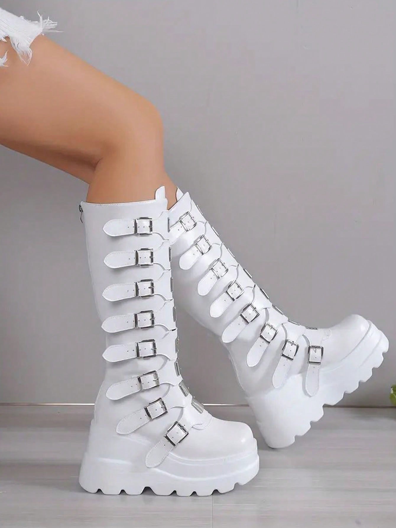 In White Women Knee-High Boots