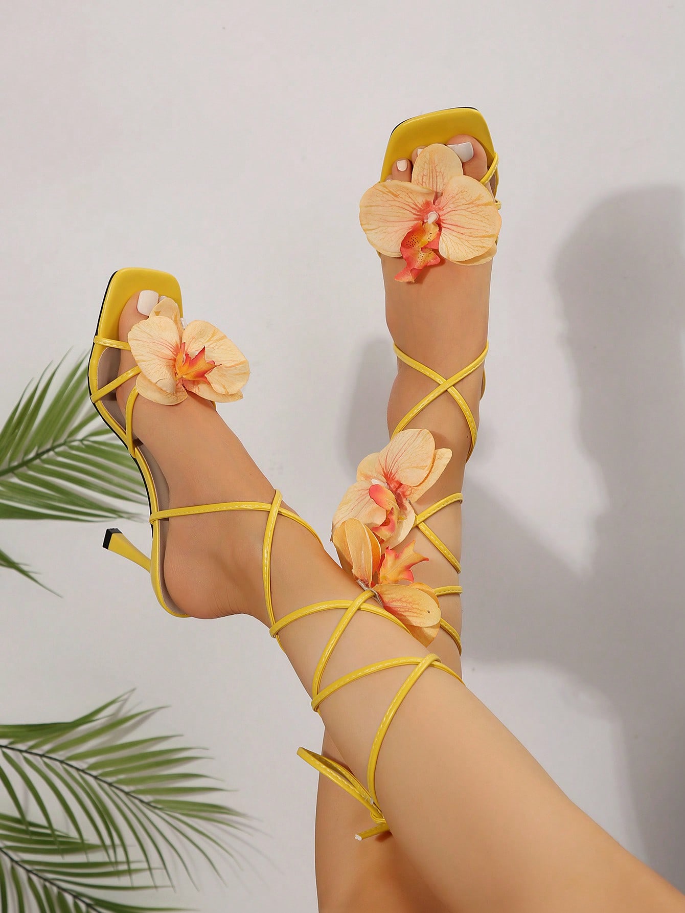 In Yellow Women Heeled Sandals