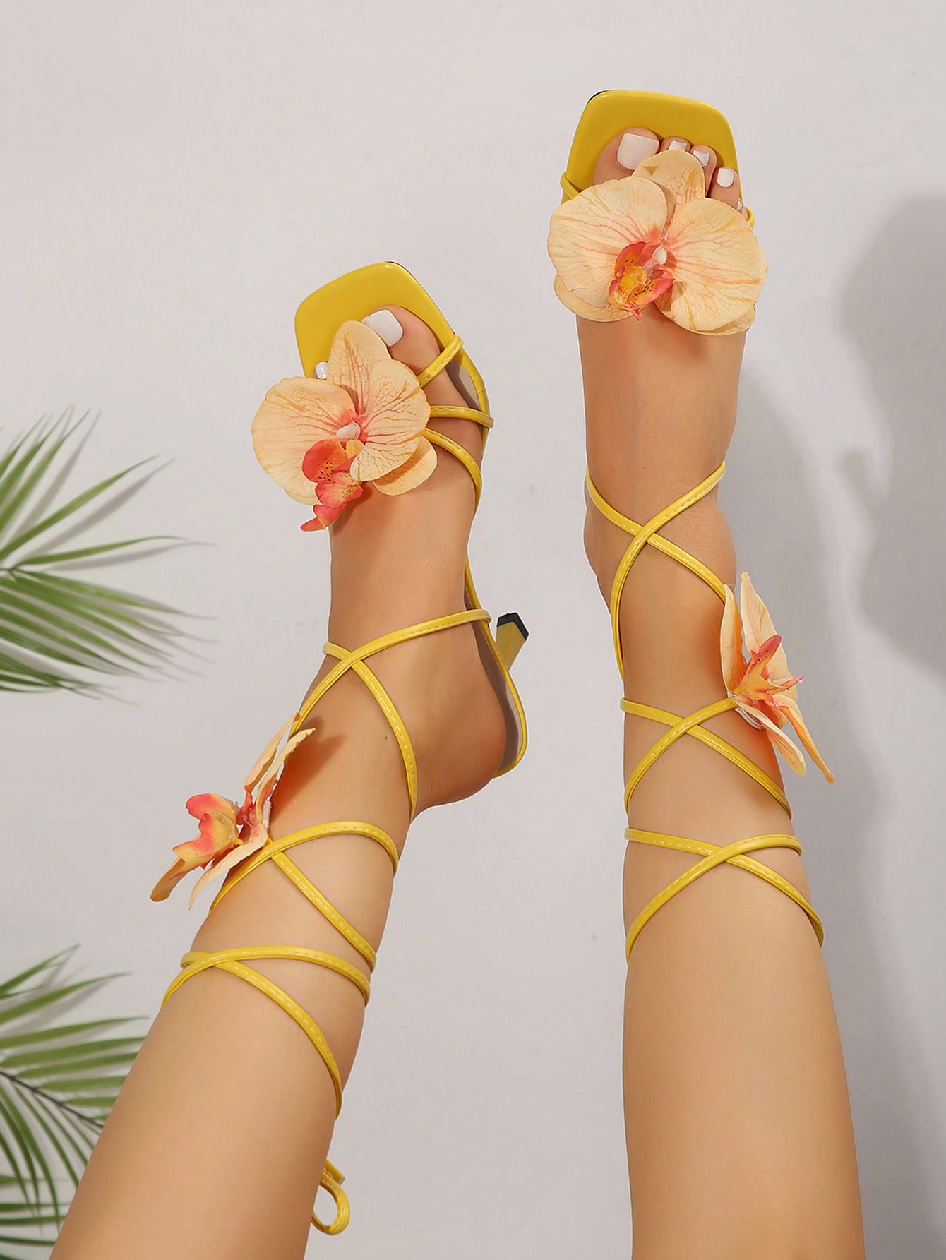 In Yellow Women Heeled Sandals