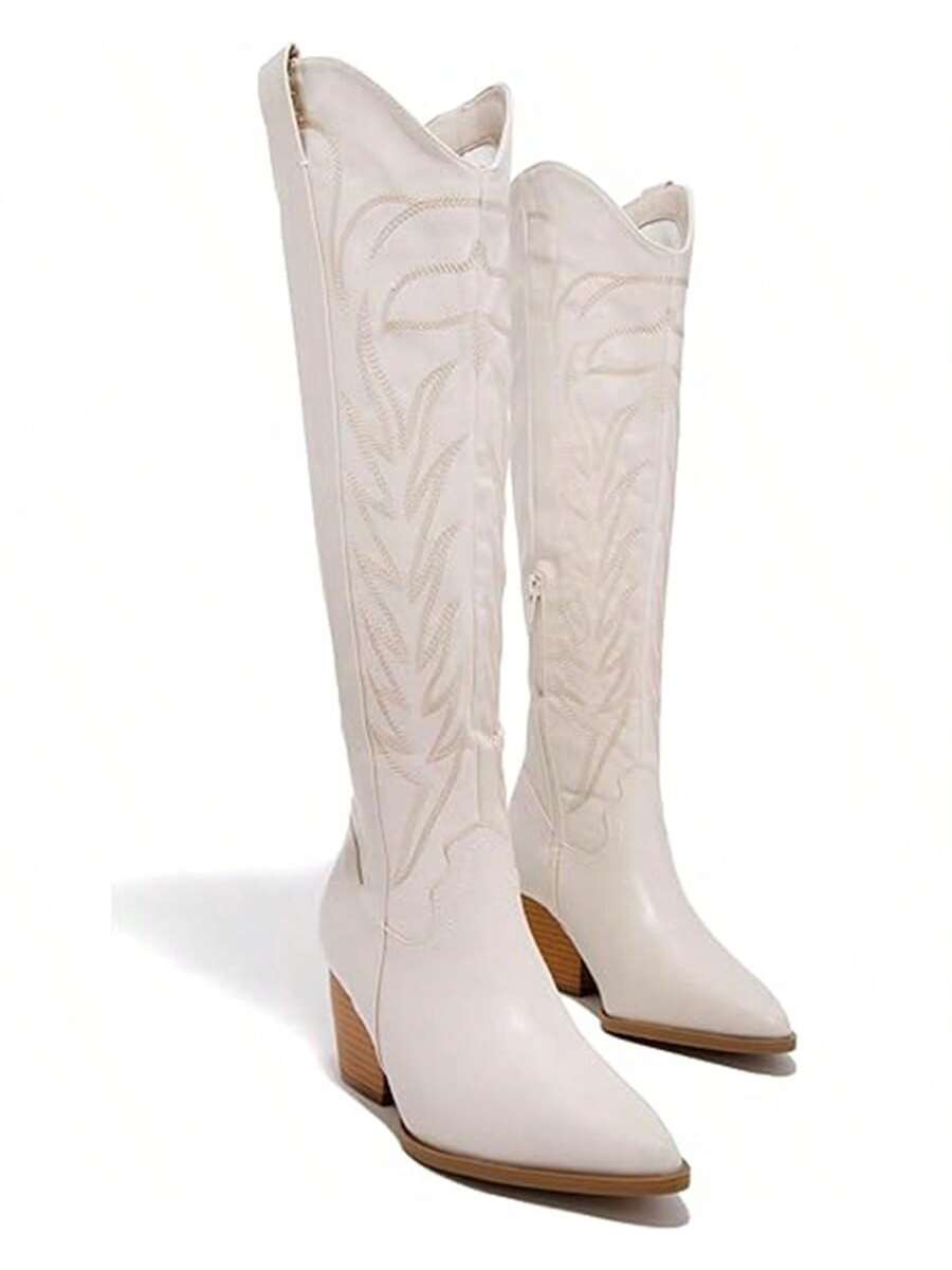 In White Women Knee-High Boots